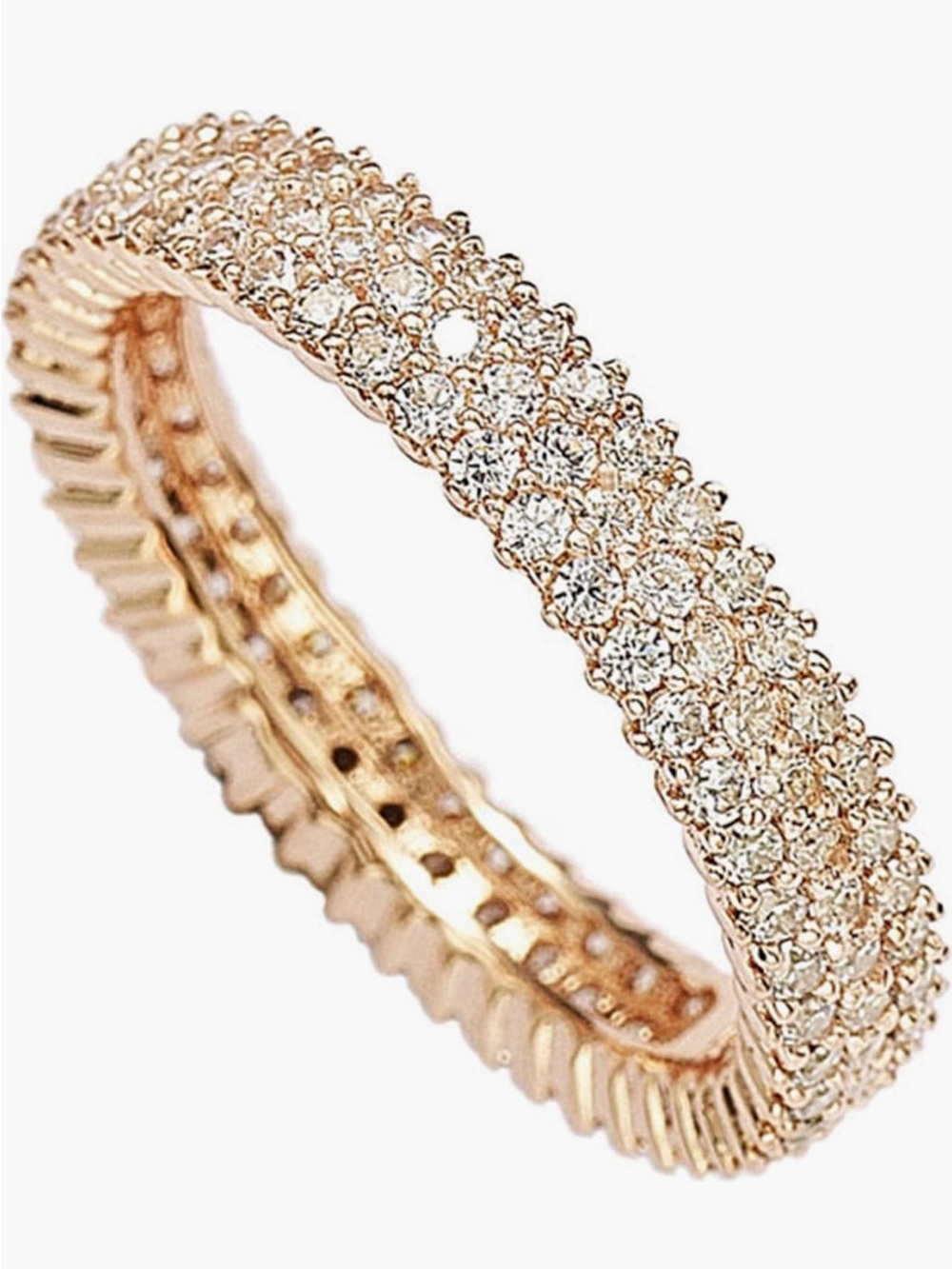 Rose Gold Pavé Crystal Eternity Band